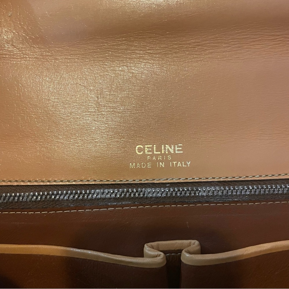 CELINE Authentic Vintage Tan Envelope Flap Shoulder Crossbody Bag with COA - Picture 7 of 17